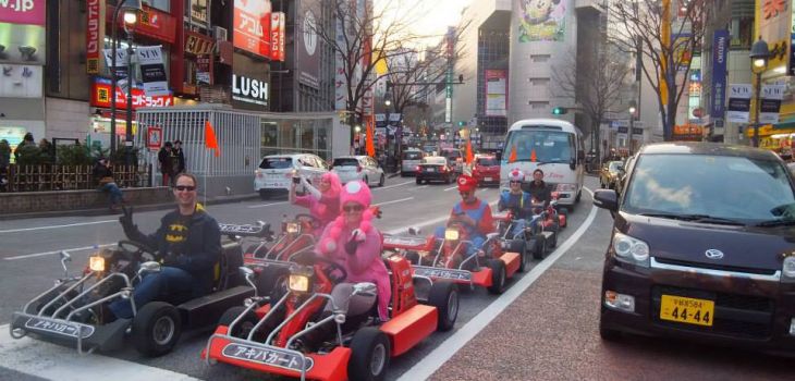 Une course Mario Kart à Tokyo