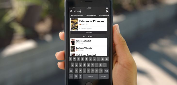 Snapchat lance la recherche de Stories